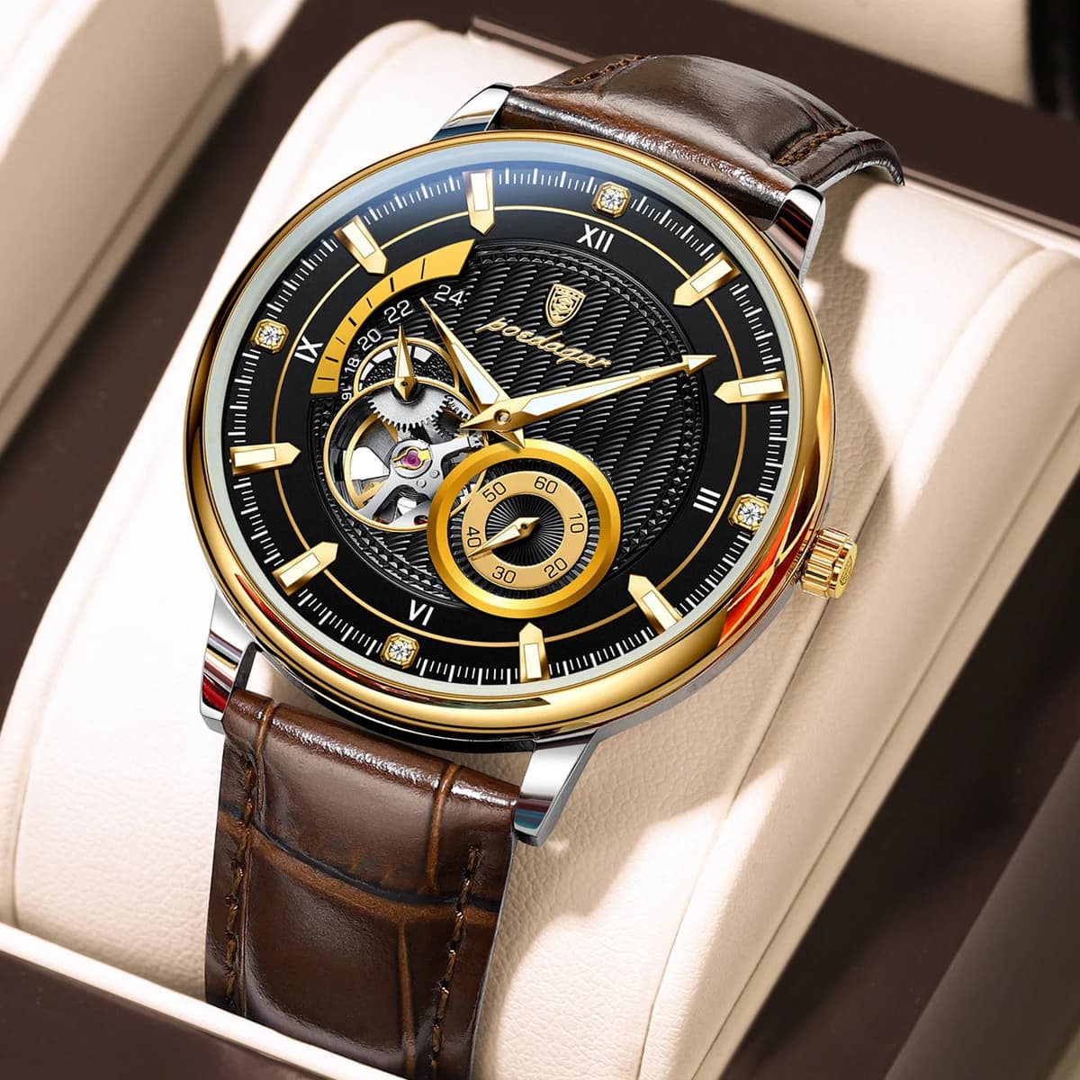 Poedagar Luxury Men's Waterproof Tourbillon Watch — image 8