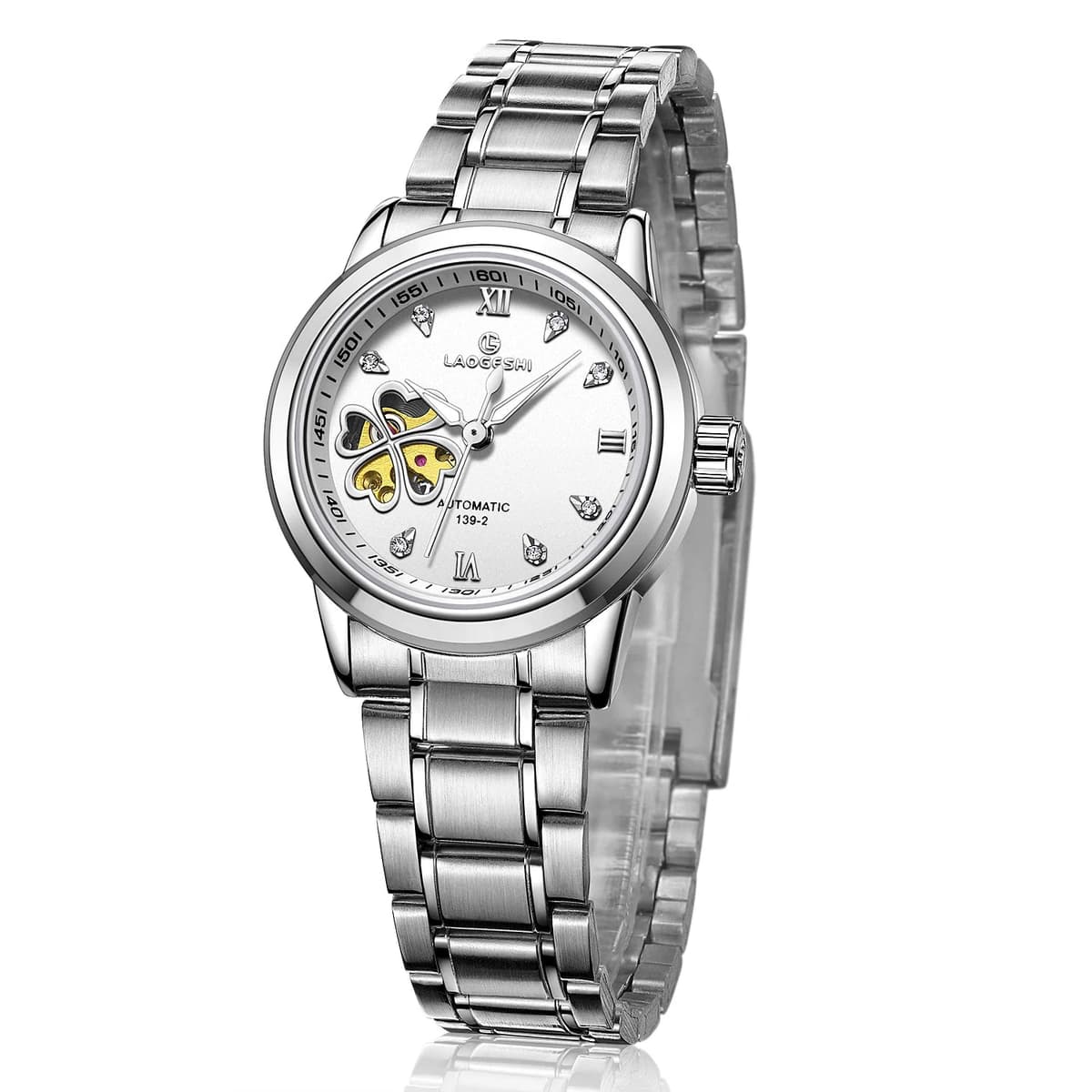 Custom Heart Clover Silver Waterproof Ladies Watch — image 11
