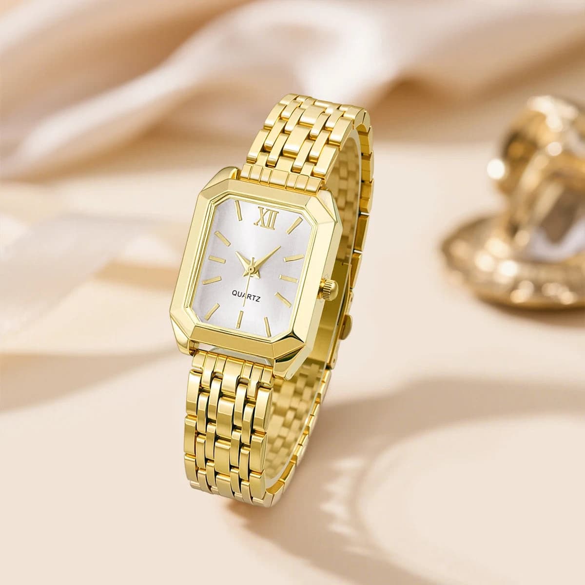 Elegant Gold & Silver Ladies Alloy Strap Watch — image 10