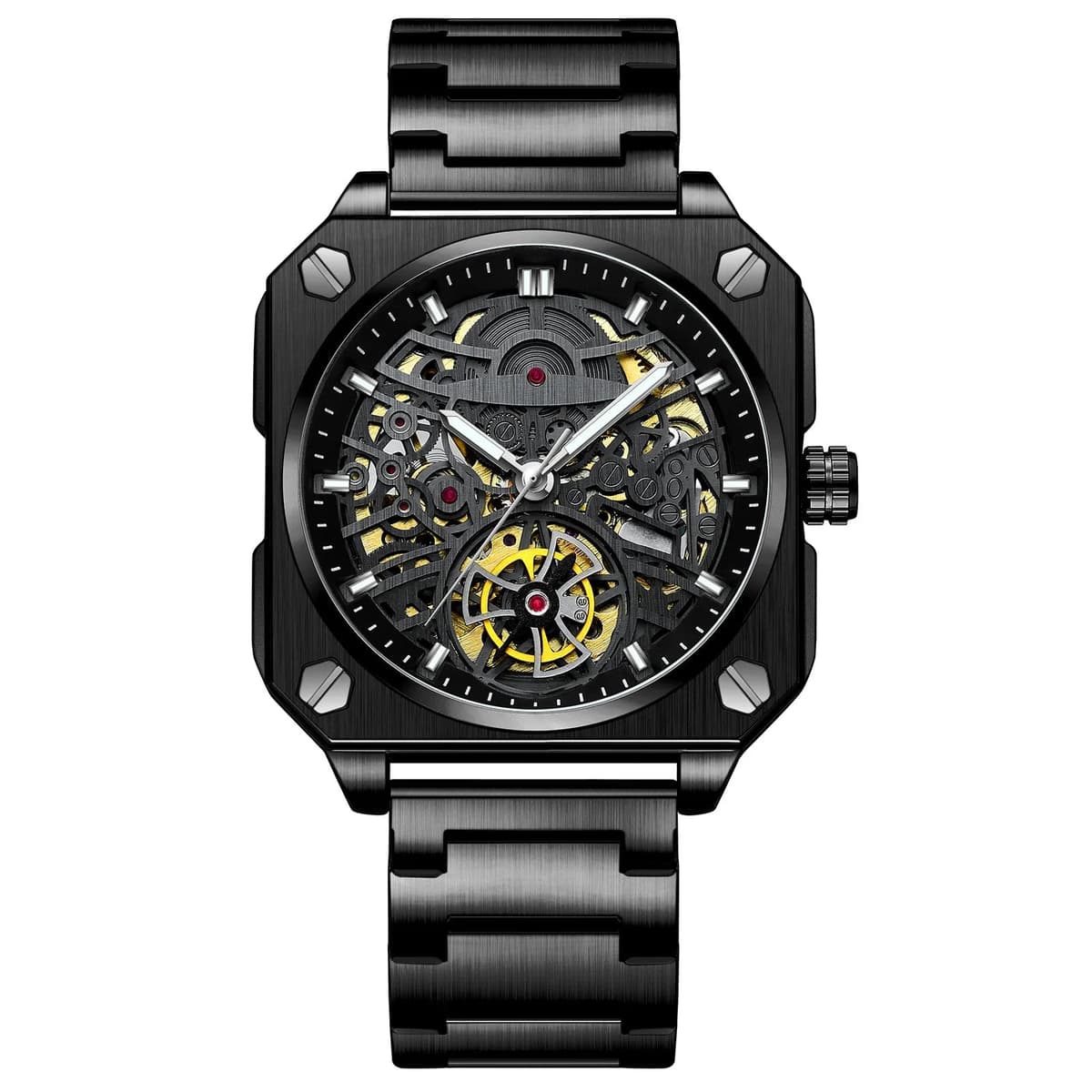 Luxury Luminous Square Tourbillon Skeleton Watch — image 8