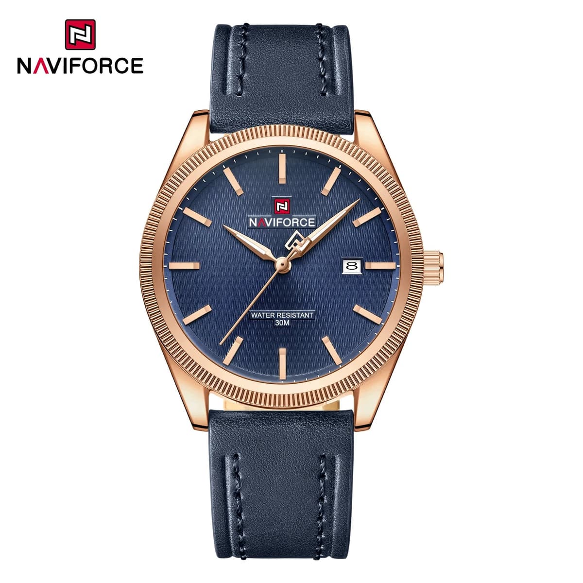 NAVIFORCE Men's Quartz Watch with Leather Strap — image 2