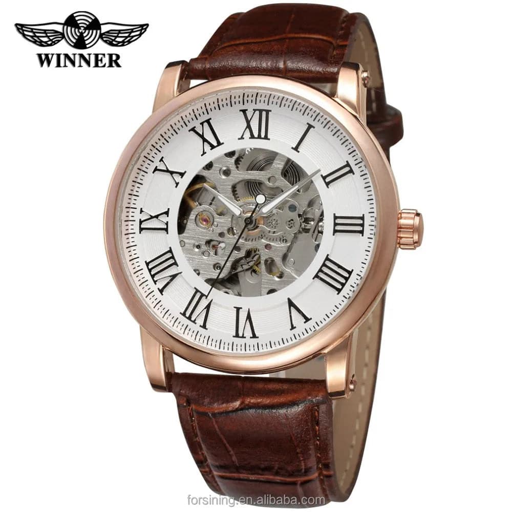 Elegant Men's Rose Gold Skeleton Watch — image 2