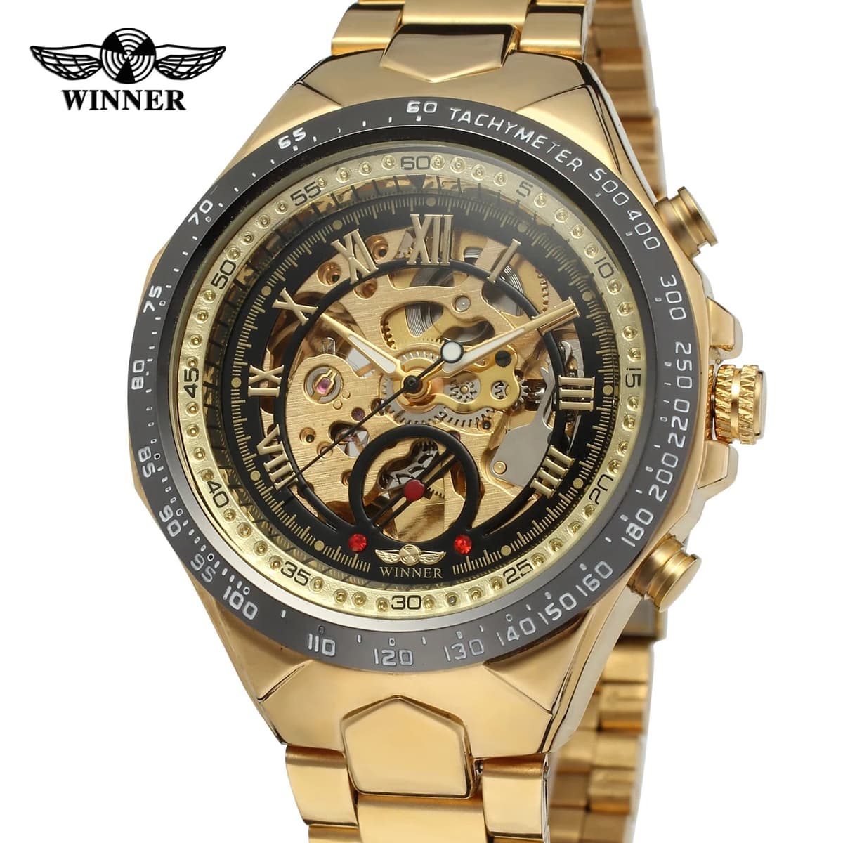 Winner Luxury Gold Black Automatic Men's Watch — image 12