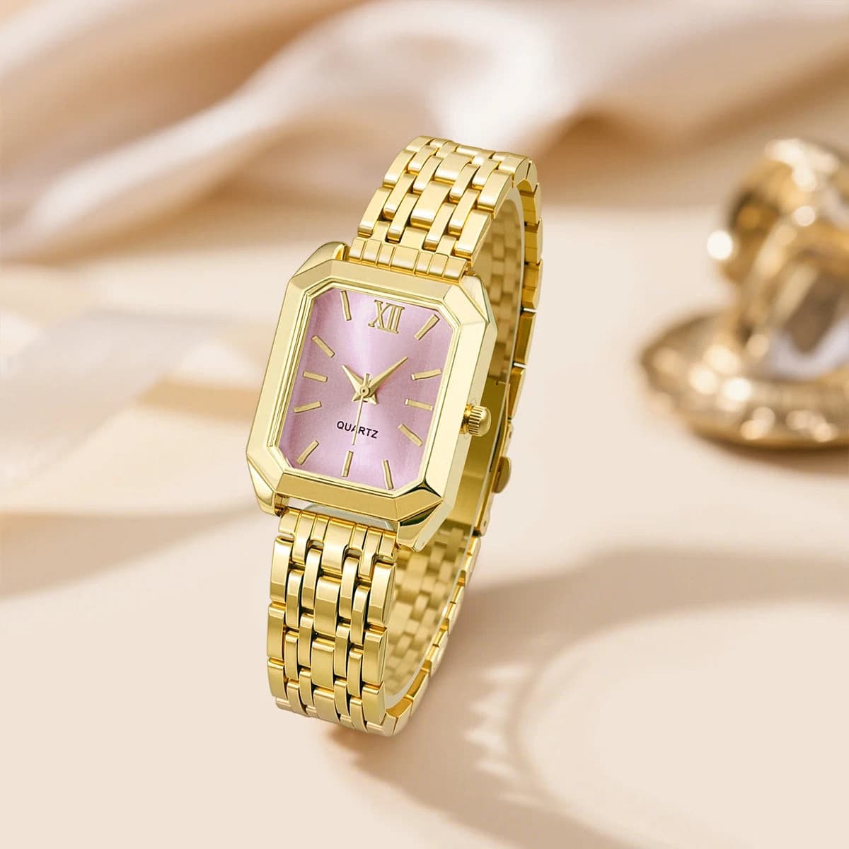 Elegant Gold & Silver Ladies Alloy Strap Watch — image 9