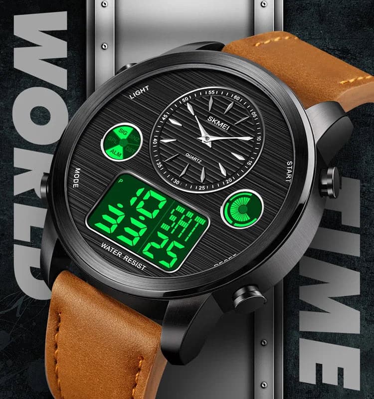 Skmei 1653 Analog Digital Leather Watches — image 4