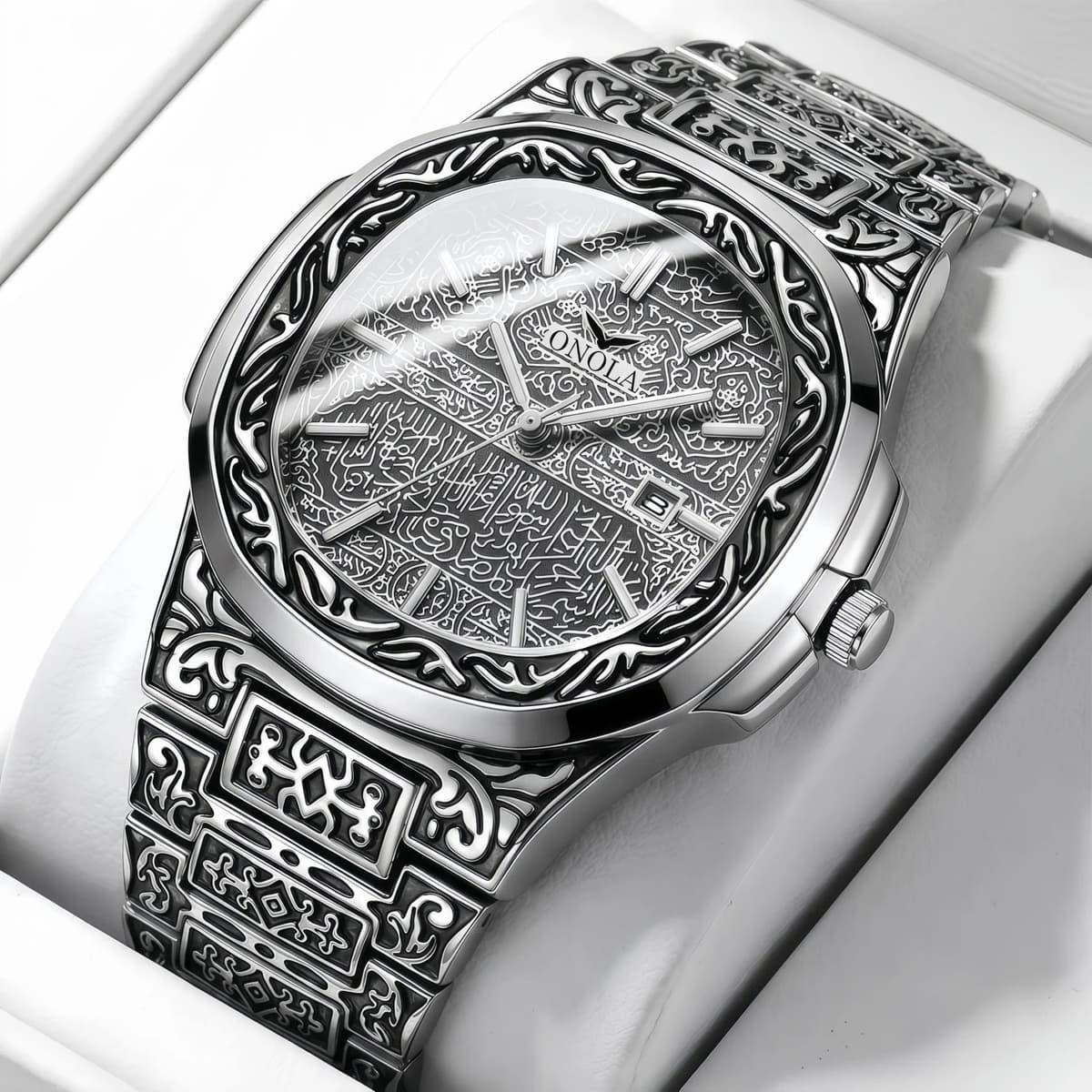 Luxury Gold Watches for Men ONOLA Business Retro Waterproof Muslim