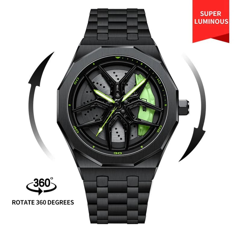 Original 3D Wheel Watch Waterproof Spinning Luxury Quartz Wrist Men Watch Rim Wristwatch Rotate 360 Man's Watches for RS Q8 — image 9