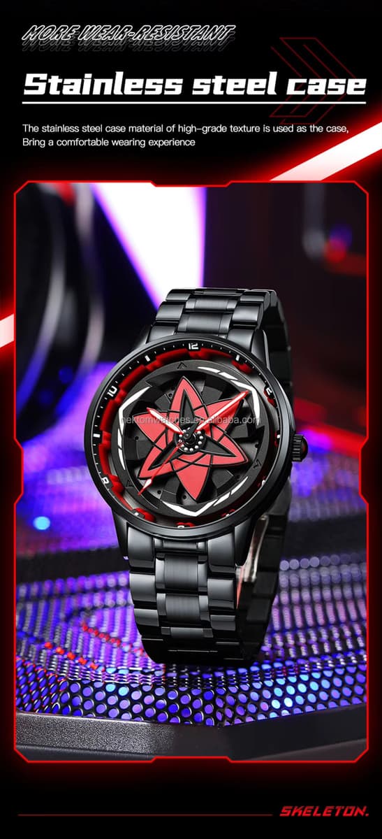 Uchiha Sharingan Watch – 360° Rotating Anime Quartz Timepiece — image 5