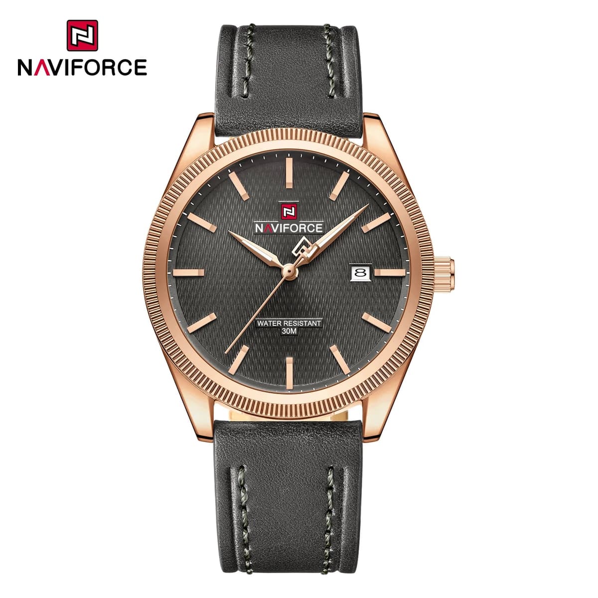 NAVIFORCE Men's Quartz Watch with Leather Strap — image 8