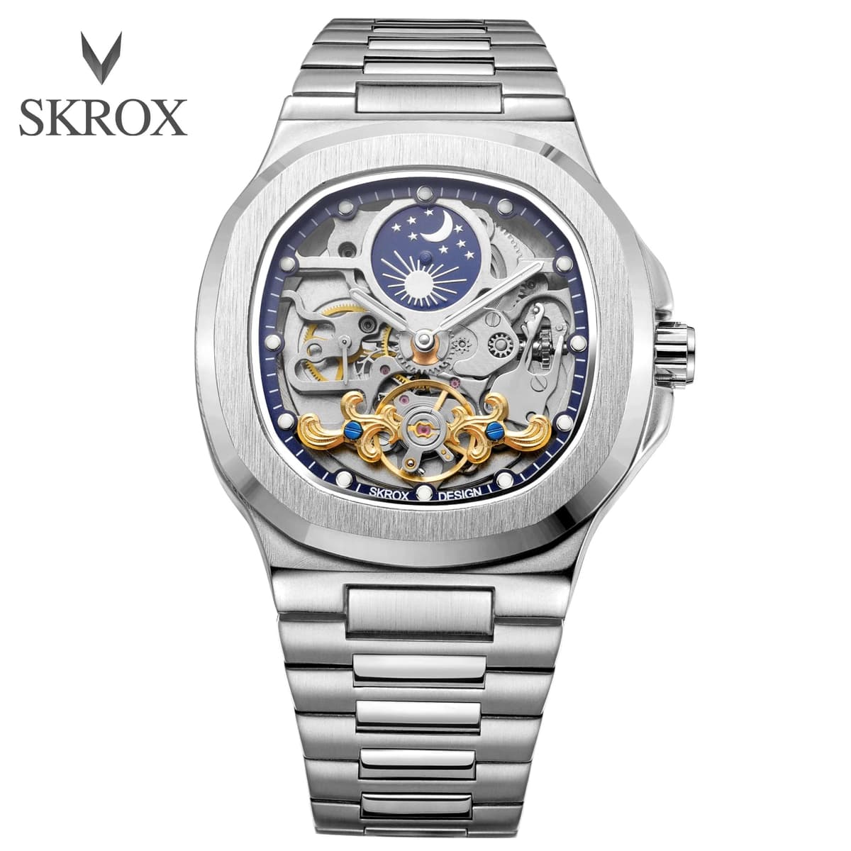 Forsining Moon Phase Skeleton Watch for Men — image 6