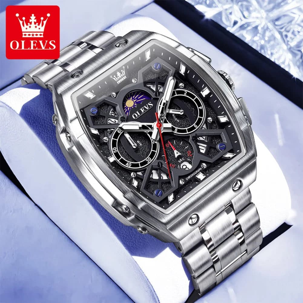 Olevs Stainless Steel Moon Phase Watch — image 2