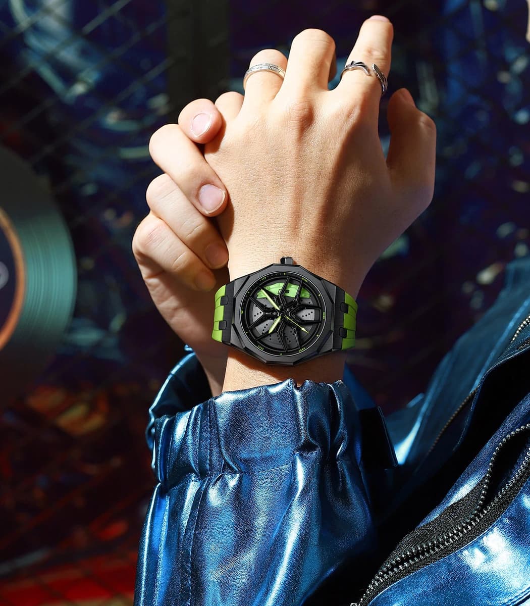 Original 3D Wheel Watch Waterproof Spinning Luxury Quartz Wrist Men Watch Rim Wristwatch Rotate 360 Man's Watches for RS Q8 — image 4