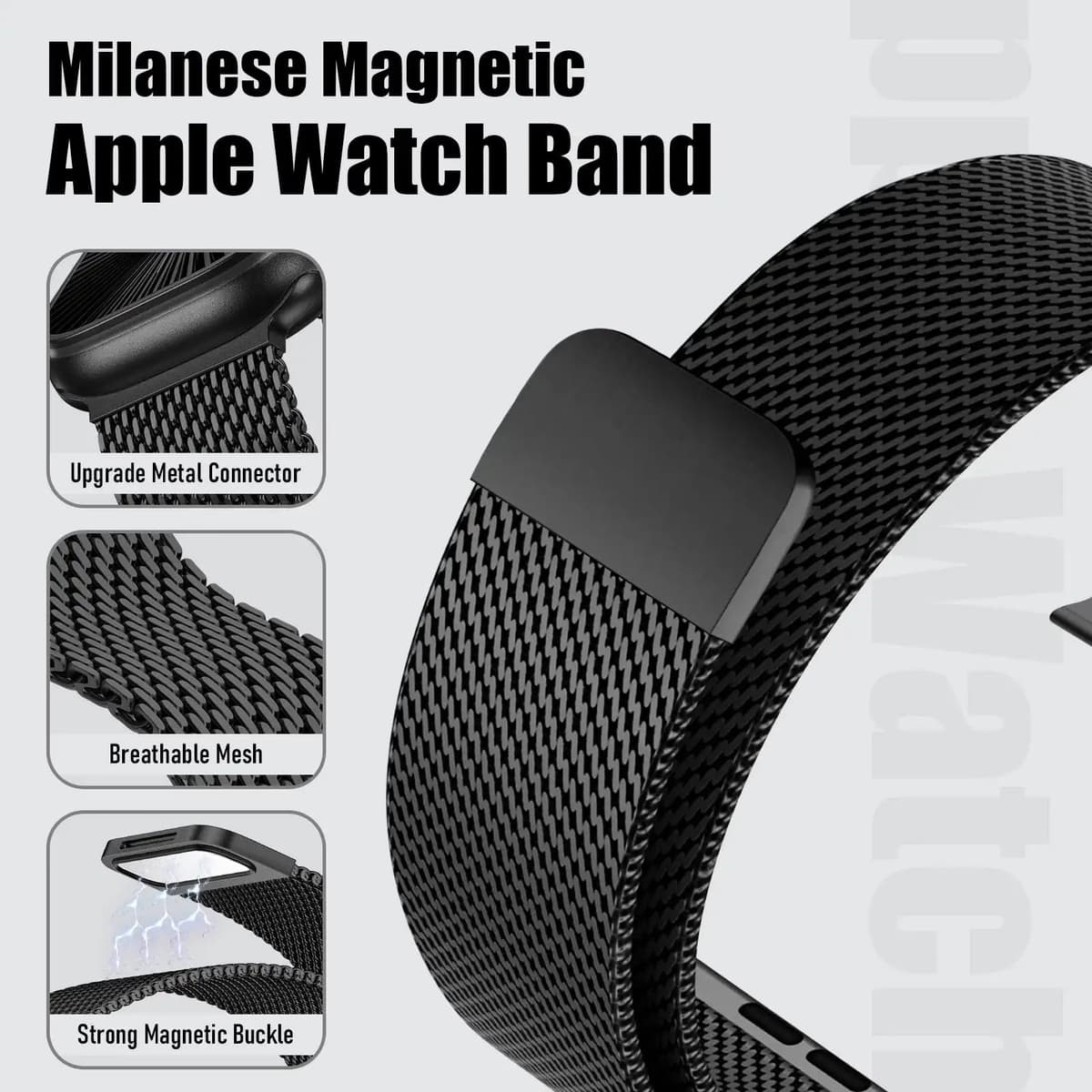 Casual Breathable Coarse Mesh Milanese Loop Magnetic Stainless for — image 2