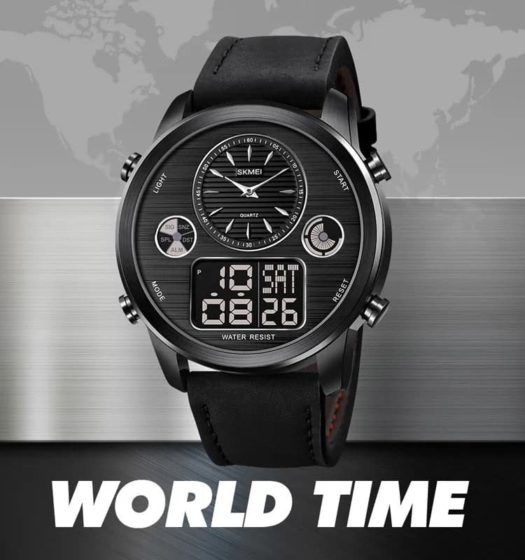 Skmei 1653 Analog Digital Leather Watches — image 5