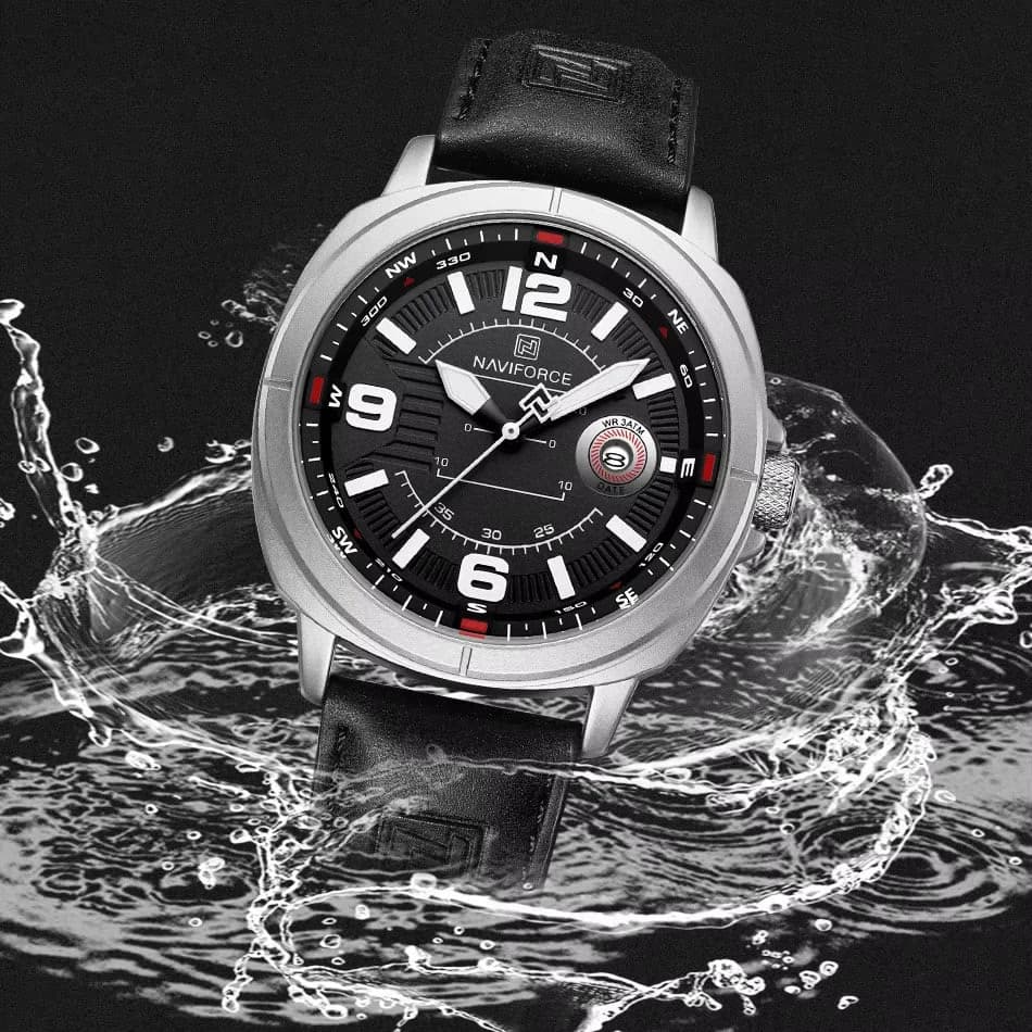 NAVIFORCE Men's Quartz Watch with Leather Band — image 3