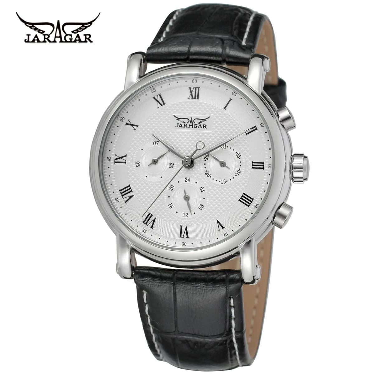 JARAGAR Men's Automatic Leather Watch — image 9