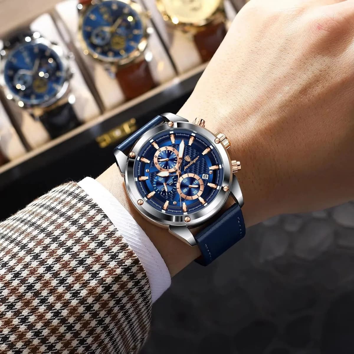 POEDAGAR Luxury Sports Men's Chronograph Watch — image 5