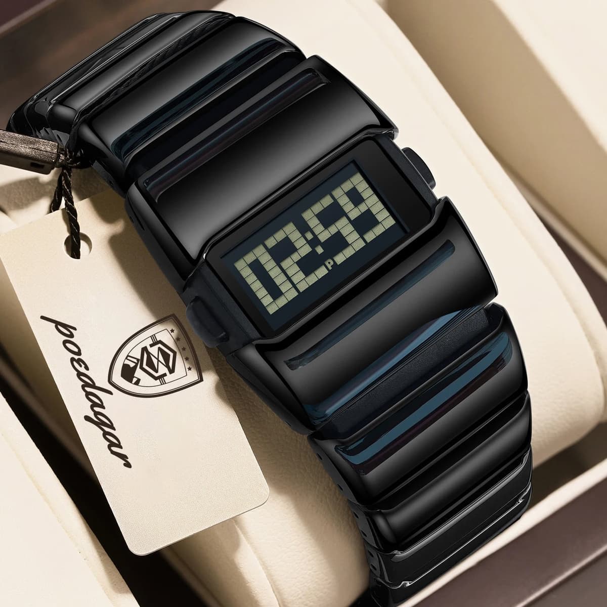 Poedagar E126 Creative LED Digital Watch Men Stainless Steel Strap — image 8